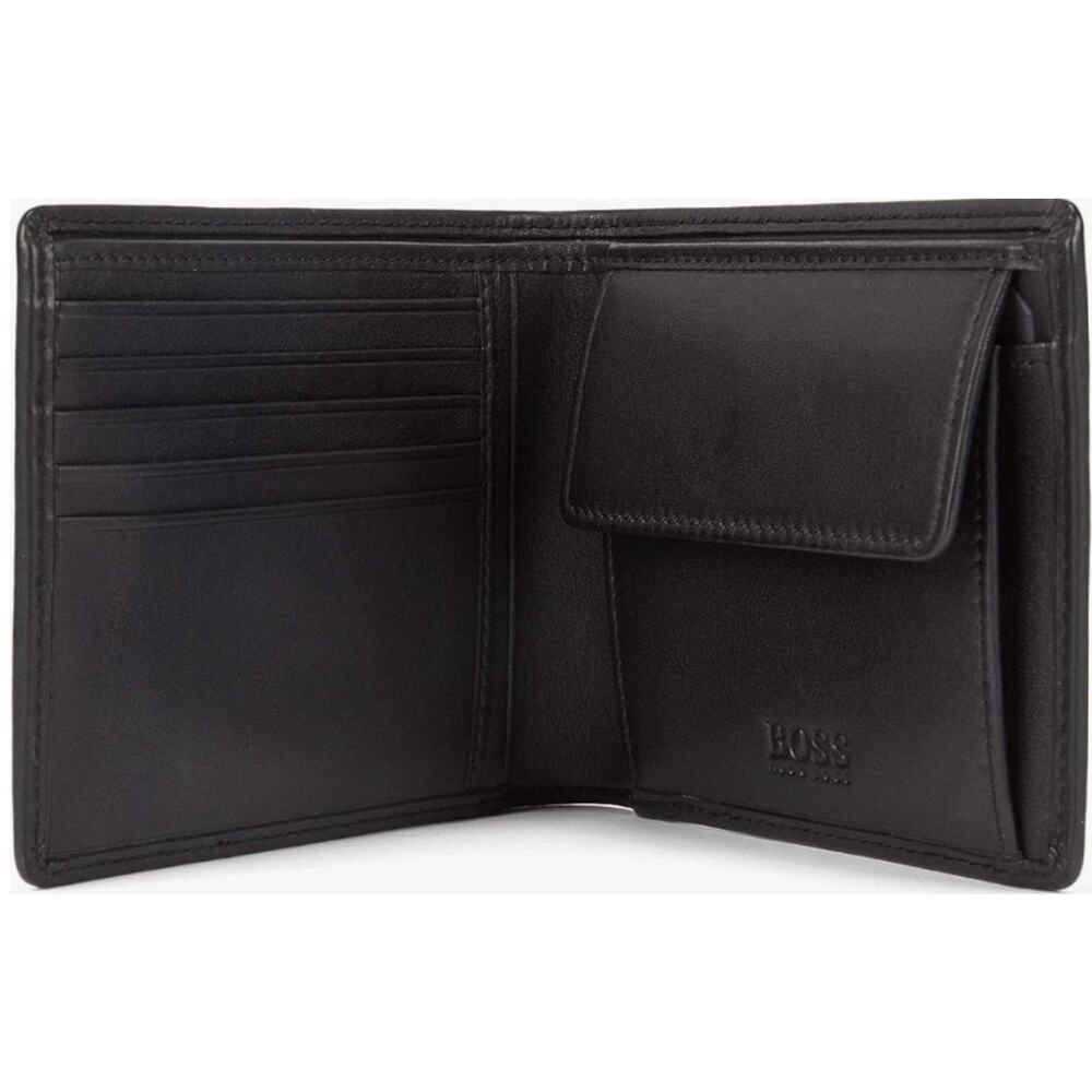 Hugo Boss Asolo Wallet Mens Black Leather Bifold Coin Pocket NIB Gift Box